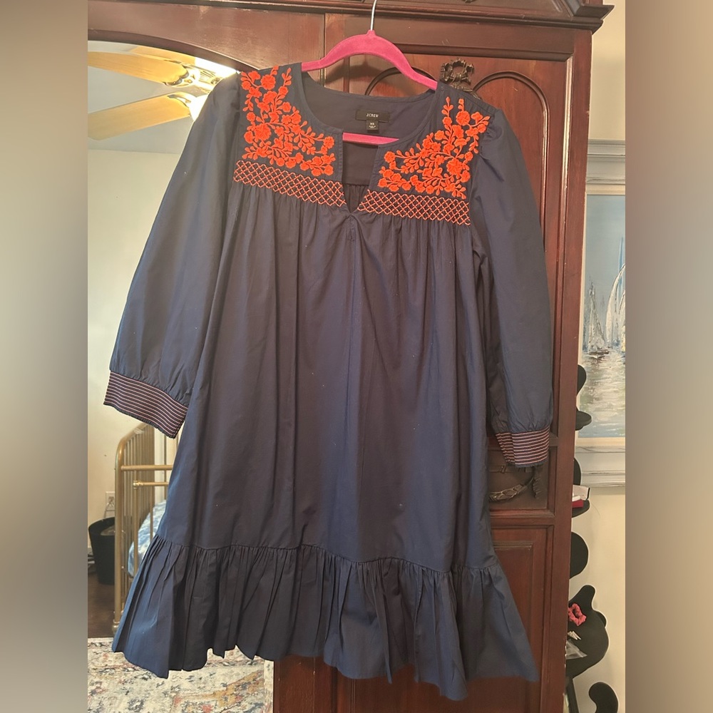 NWOT J. Crew embroidered dress